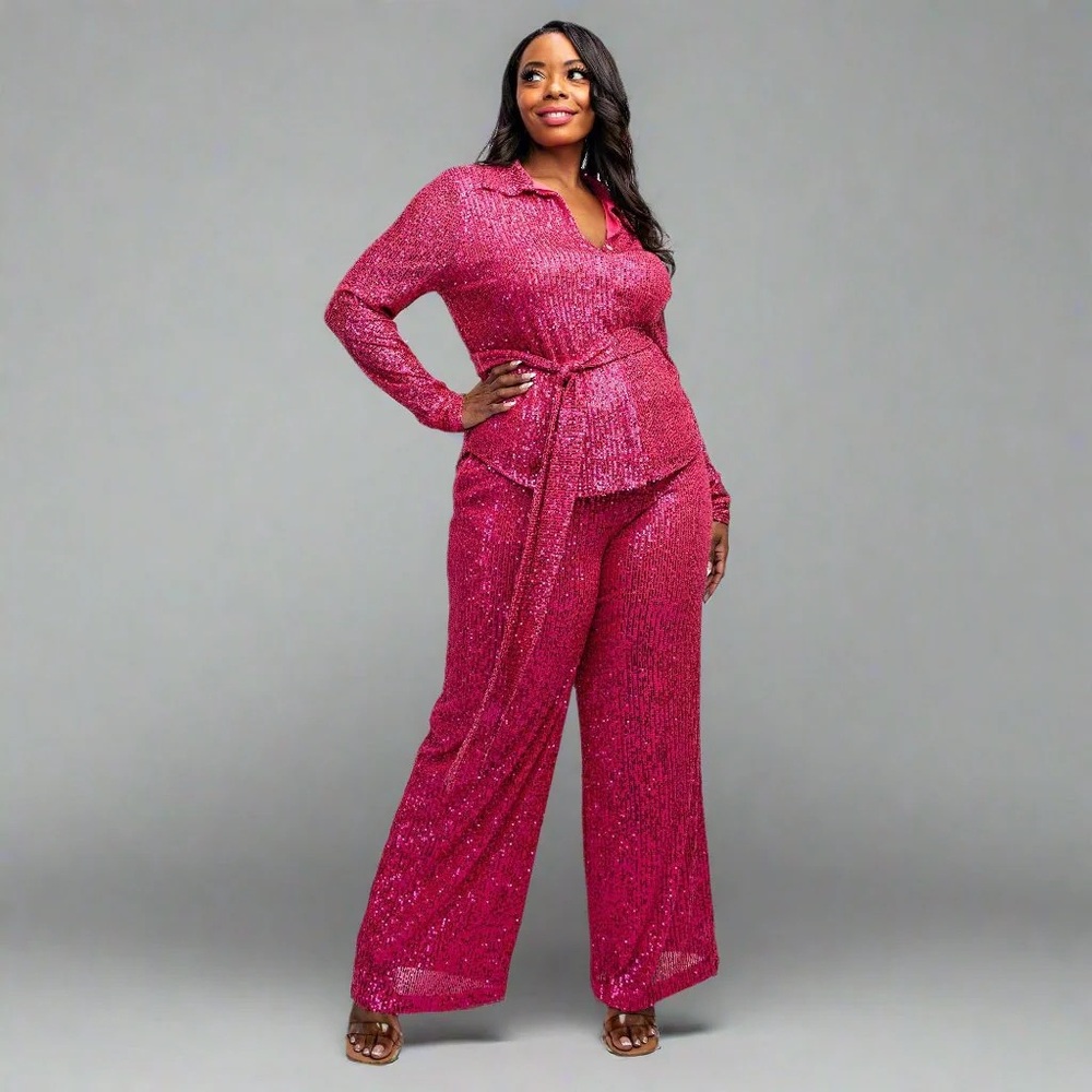 Chic Fuchsia Wide Leg Jumpsuit